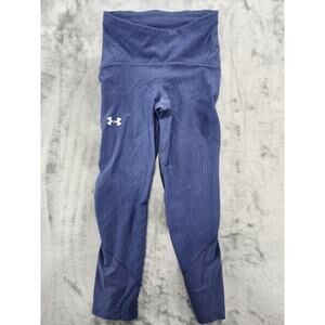 Under Armour‎ Leggings Womens XS Blue Fly Fast Jacquard Crop Compression Workout